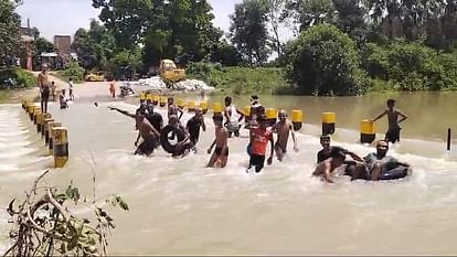 Bihar: Bridge damaged in Nalanda, water flowing on diversion; Many villages lost contact with the district headquarters