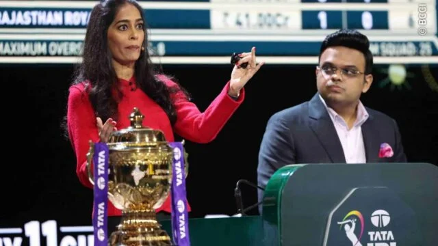 आईपीएल 2025 के नीलामी में मवजूद बीसीसीआई सचिव जय शाह - फोटो : IPL/BCCI