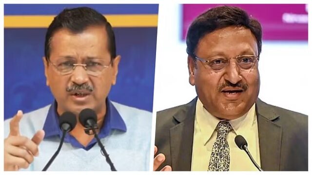 अरविंद केजरीवाल और मुख्य चुनाव आयुक्त राजीव कुमार