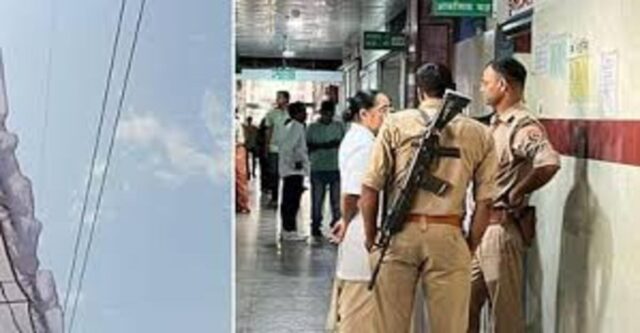 एही तार में उतरल रहे करंट आ मऊ इस्थित अस्पताल में पूछताछ करत पुलिस।