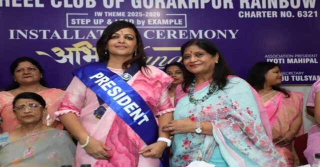 Dr. Sangeeta Mall appointed as president of Innerwheel Club Rainbow in Gorakhpur during women's empowerment and creative contribution award event