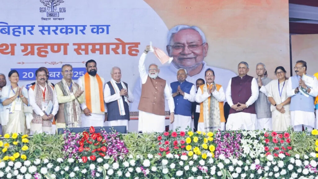 Nitish Kumar takes oath as Bihar Chief Minister for the 10th time along with 25 ministers during grand ceremony in Patna