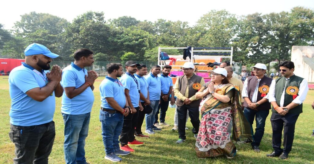 Annual Athletic Meet 2025 inauguration at Deen Dayal Upadhyaya Gorakhpur University with students and faculty participating in march past and sports events.