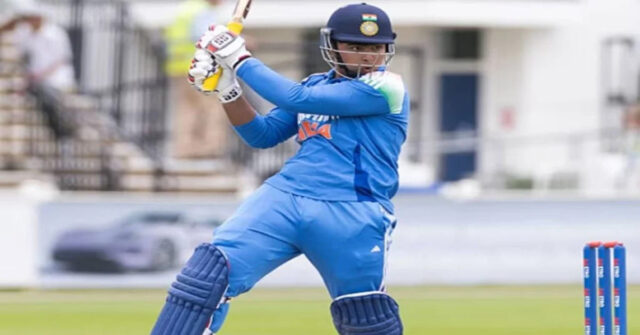 Vaibhav Suryavanshi celebrating after becoming India’s highest run scorer in Asia Cup Rising Stars 2025