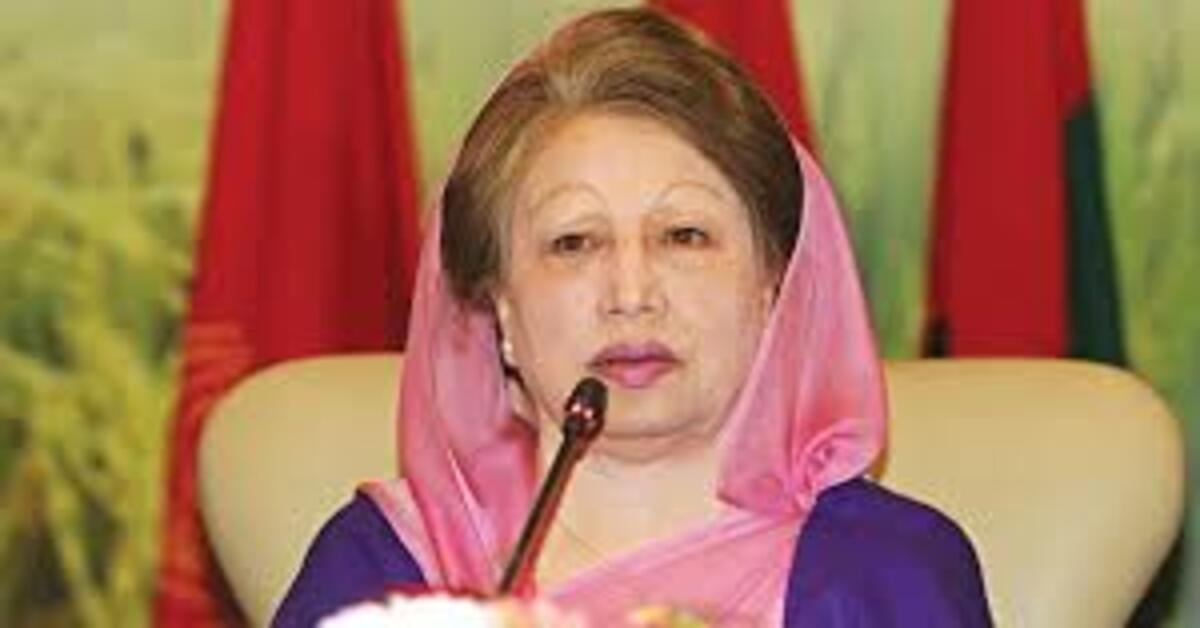Khalida Zia, the first woman Prime Minister of Bangladesh, attending a political event.