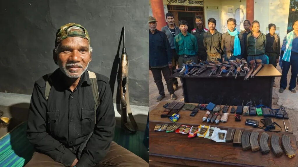 Twelve Naxal militants surrender with weapons in Chhattisgarh, valued with rewards over 87 lakh