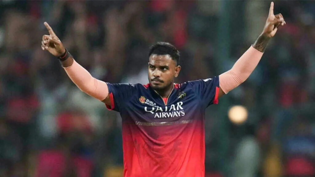 Cricketer Yash Dayal during a match amid news of bail rejection by Jaipur POCSO court in sexual assault case