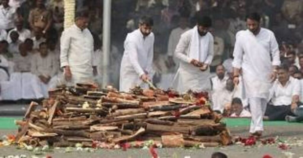 Ajit Pawar’s last rites in Baramati as family members and supporters gather to pay final respects