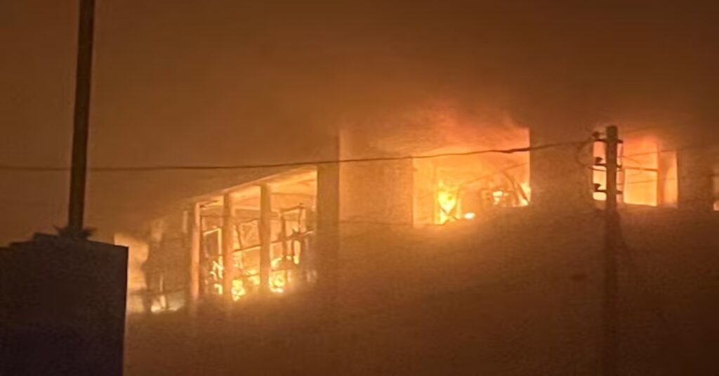 Massive fire broke out at Sales Tax office building near Taramandal in Gorakhpur