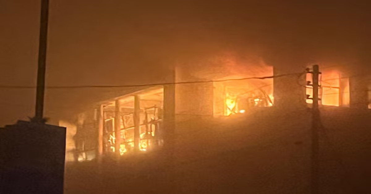 Massive fire broke out at Sales Tax office building near Taramandal in Gorakhpur