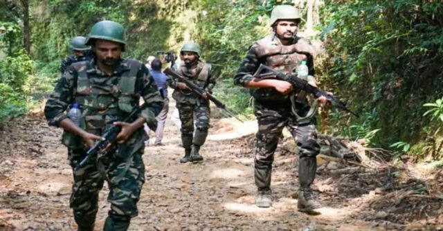 Cobra Battalion and security forces during major anti-Maoist operation in Saranda forests of Jharkhand