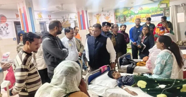 Residents and health officials checking contaminated drinking water supply in Mhow Indore