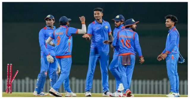 Vidarbha team celebrating Vijay Hazare Trophy 2026 victory after defeating Saurashtra in final