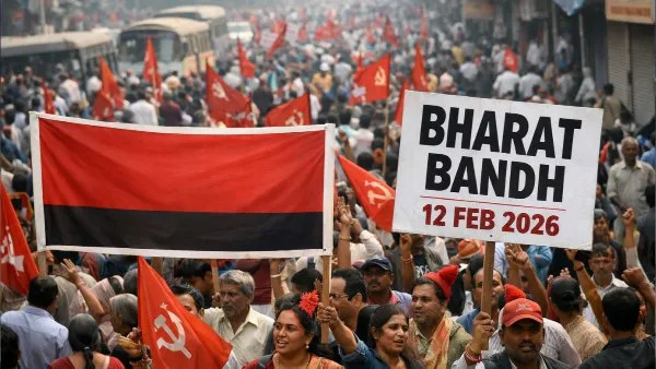 Bharat Bandh called by trade unions and farmers, nationwide strike affecting banks, transport and offices in India