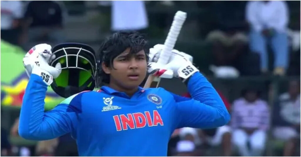 Vaibhav Suryavanshi playing a brilliant shot during his record-breaking 175 runs in IND U19 vs ENG U19 World Cup final