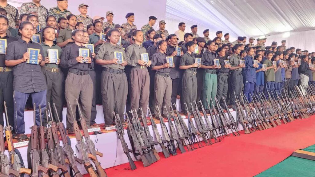 108 Maoists surrender in Bastar Jagdalpur under Puna Margam initiative with large naxal dump recovery