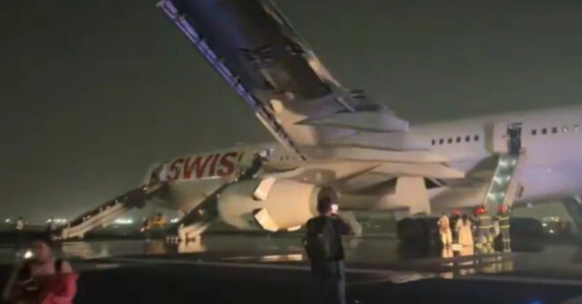 Swiss Air Engine Fire at Delhi IGI Airport During Takeoff