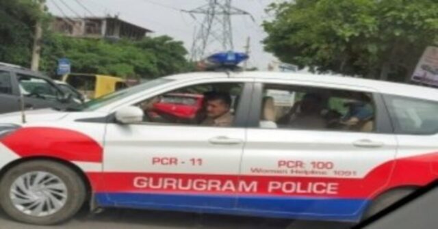 Gurugram Police checking identity documents during a night verification drive in residential and commercial areas