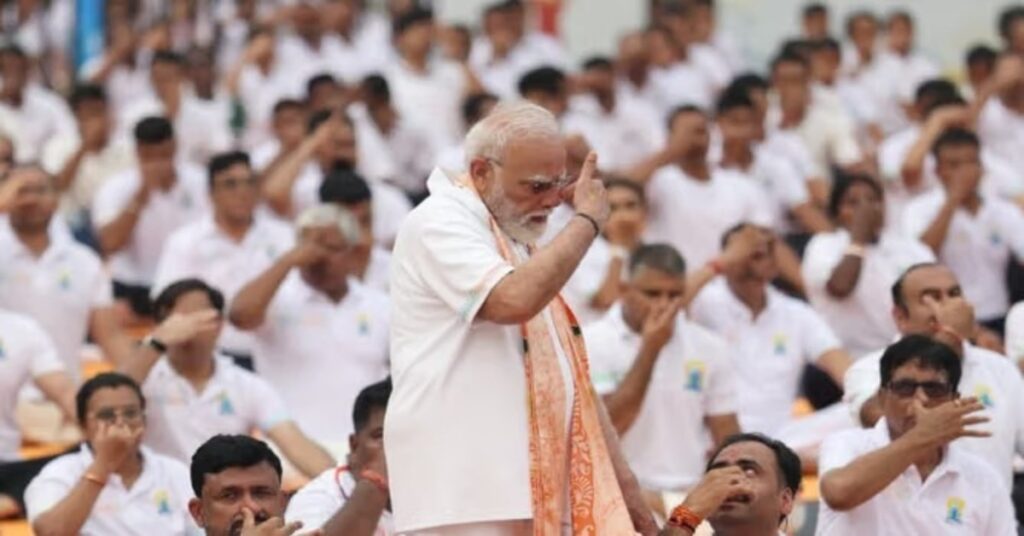 World Yoga Day 2026 PM Modi Rajnath Singh Yoga Photos