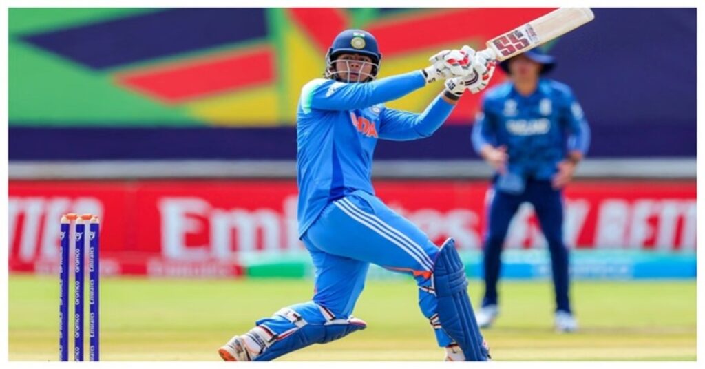 India A batter Vaibhav Suryavanshi plays an attacking shot during the tri-series ODI match against Sri Lanka A in Dambulla.