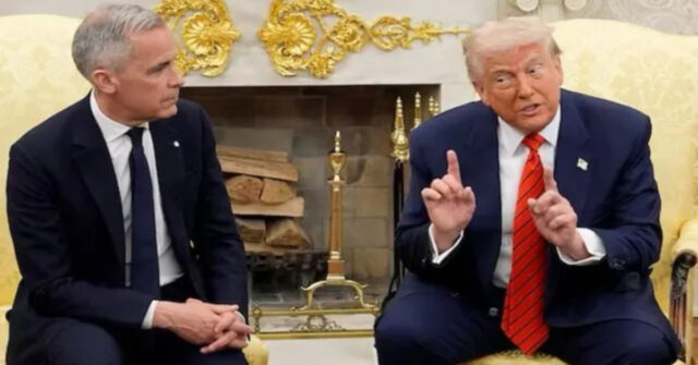 Mark Carney and Donald Trump amid Canada US trade tensions