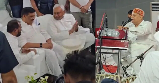 Nitish Kumar Listening to Bharat Sharma Bhojpuri Folk Song